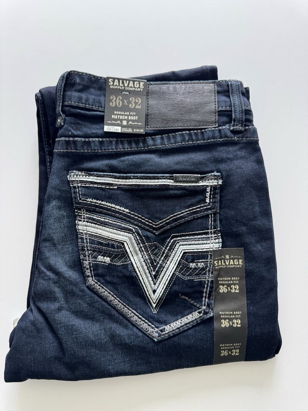 Salvage Supply Company Jeans Blue Mayhem Straight Regular Fit 36x32